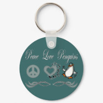 Peace Love Penguins keychains