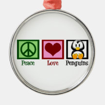 Peace Love Penguins Ornament
