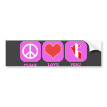 Peace Love Peru bumper stickers by coolcountry Peace Love Peru bumper stickers