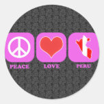 Peace Love Peru Round Stickers