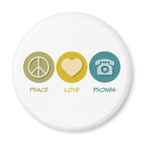Peace Love Phones magnets
