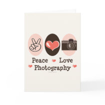 Peace Love Photography Camera Greeting Card