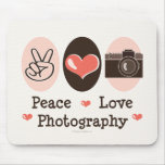 Peace Love Photography Camera Mousepad