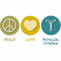 Peace Love Physical Fitness Education photo sculptures