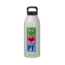 Peace Love Physical Therapist Water Bottle