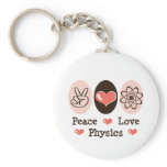 Peace Love Physics Key Chain