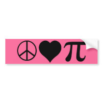 peace love pi bumper stickers