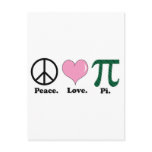 peace love pi post cards