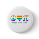 Peace, Love & Pi Rainbow buttons
