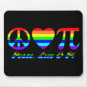 Peace, Love & Pi Rainbow mousepads