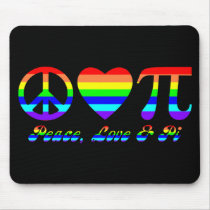 Peace, Love & Pi Rainbow mousepads