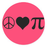 Peace Love Pi Round Sticker