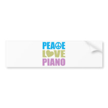 Peace Love Piano Bumper Sticker