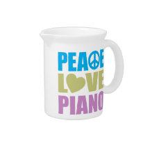 Peace Love Piano Beverage Pitcher