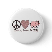 Peace, Love & Pigs Pinback Button