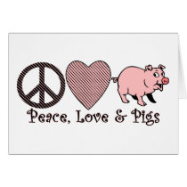 Peace, Love & Pigs Greeting Cards