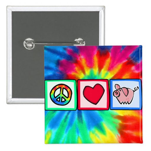 Peace, Love, Pigs Pinback Button