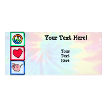 Peace, Love, Pigs Rack Card Design
