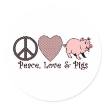 Peace, Love & Pigs Sticker