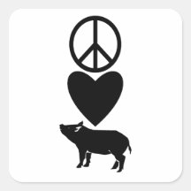 Peace Love & Pigs Stickers