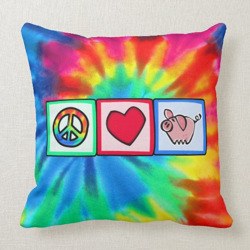 Peace, Love, Pigs Throw Pillows