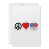 Peace Love Ping Pong Emblem Personalized Announcement