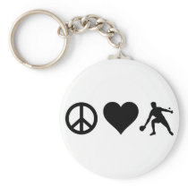 Peace Love Ping Pong Key Chain