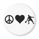 Peace Love Ping Pong Refrigerator Magnet