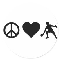 Peace Love Ping Pong Round Sticker