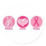 Peace Love Pink Hope Stickers