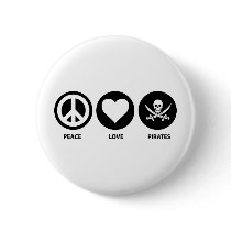 Peace Love Pirates Buttons