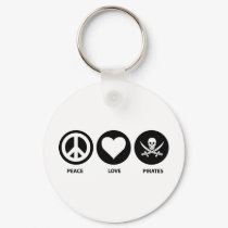 Peace Love Pirates keychains by piratetshirt Peace Love Pirates keychains