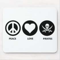 Peace Love Pirates mousepads by piratetshirt Peace Love Pirates mousepads