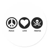 Peace Love Pirates stickers