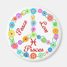 Peace Love Pisces Fridge Magnet