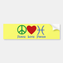 Peace Love Pisces Products Bumper Stickers