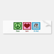 Peace Love Pit Bull Bumper Stickers