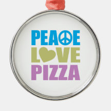 Peace Love Pizza Christmas Ornament
