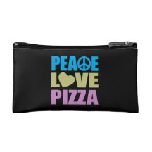 Peace Love Pizza Makeup Bag