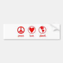Peace Love Planet - Bumper Sticker bumper stickers