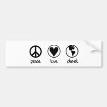 Peace Love Planet - Bumper Sticker bumper stickers