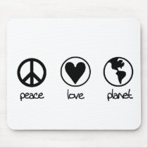 Peace Love Planet - Mousepad mousepads