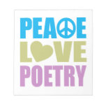 Peace Love Poetry Memo Note Pads