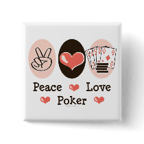 Peace Love Poker Button