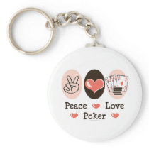Peace Love Poker Key Chain