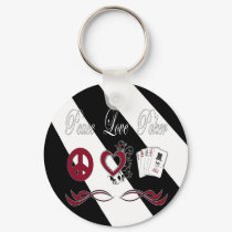 Peace Love Poker keychains