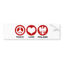 Peace Love Poland bumper stickers