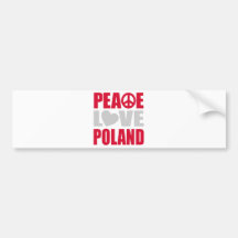 Peace Love Poland Bumper Sticker