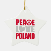 Peace Love Poland Ornament