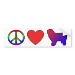 Peace Love Polish Lowland Sheepdogs Bumper Sticker